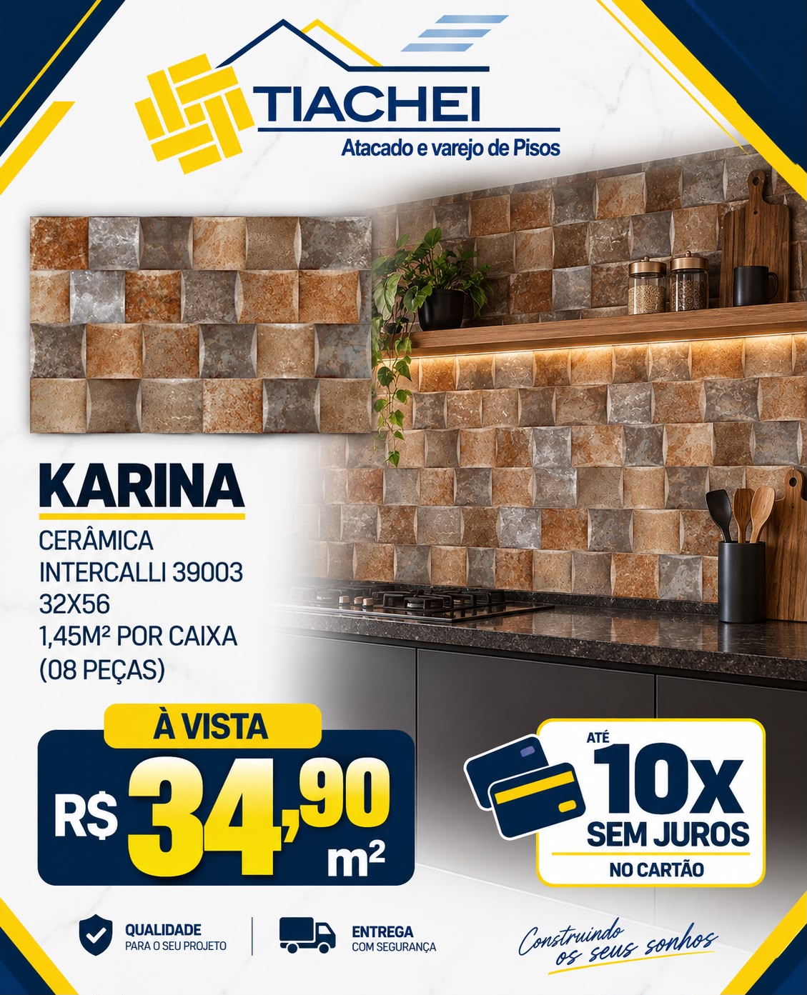 Cerâmica Karina Intercalli 32x56 — R$ 34,90/m²